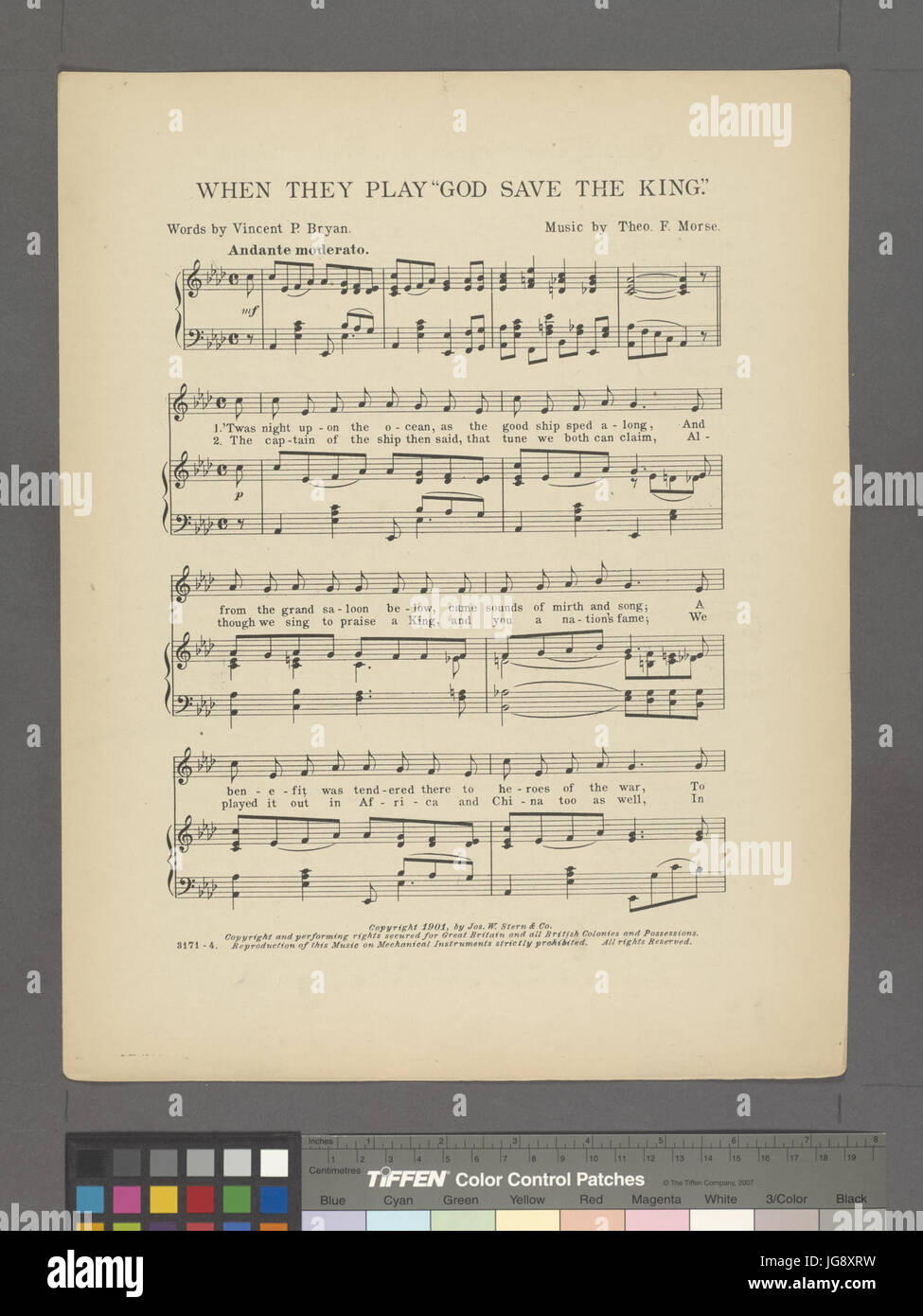 Wenn sie spielen Gott schütze den König (NYPL Hades-1936005-2001367) Stockfoto