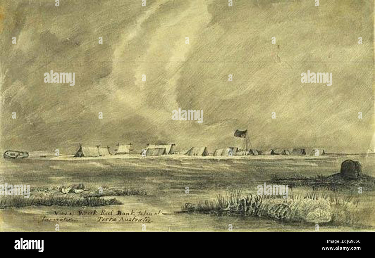 William Westall View Wrack Riff Bank genommen bei niedrigem Wasserstand Terra Australis 1803 Stockfoto