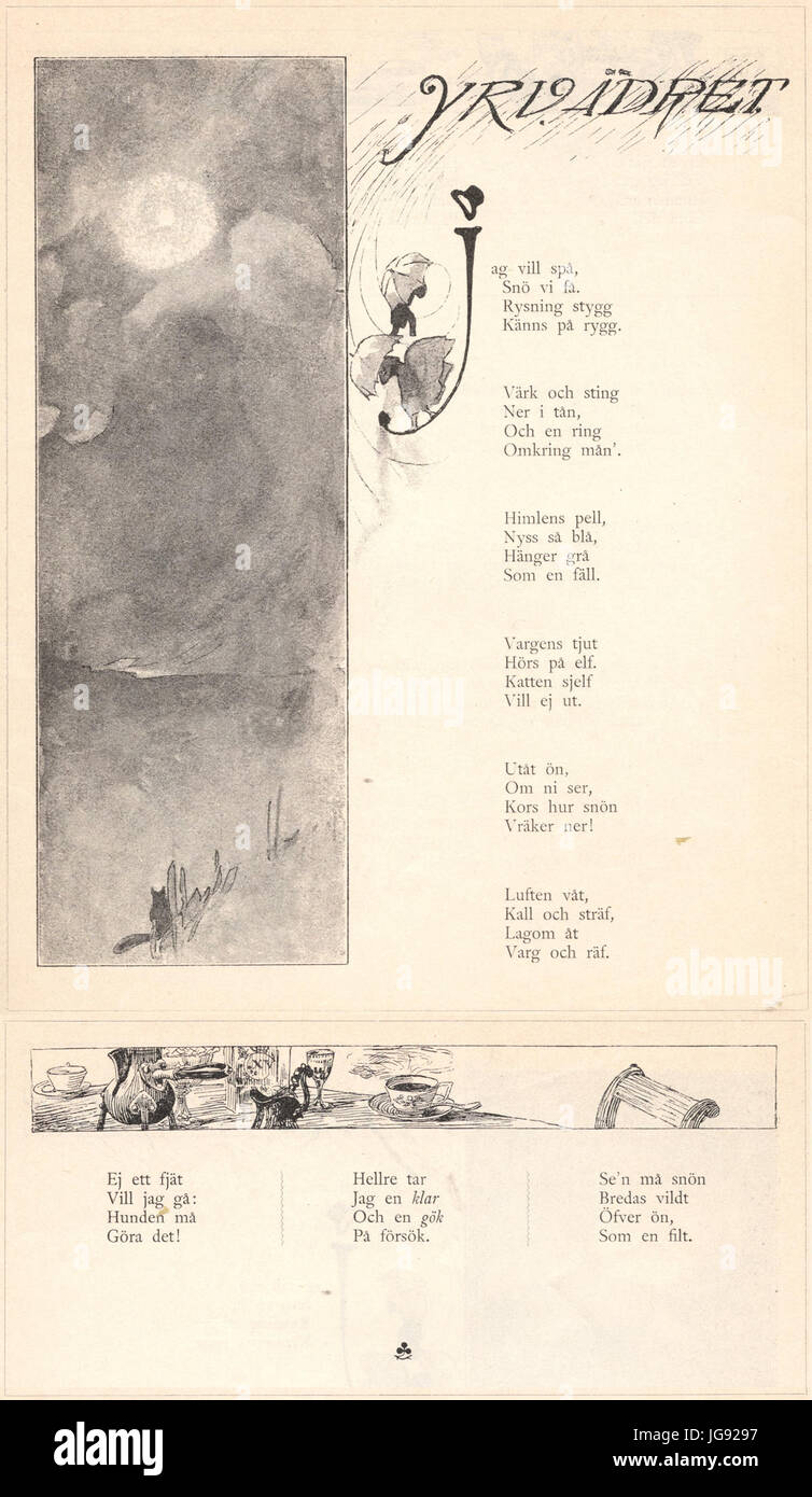 Yrvädret - Jag Vill Spå Sehlstedt Ill Av Carl Larsson Stockfoto
