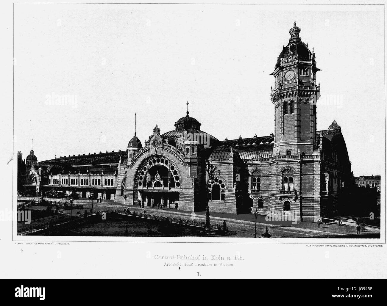 Zentralbahnhof in Köln bin Rhein Architekt Prof. Frentzen in Aachen Tafel 1 Stockfoto