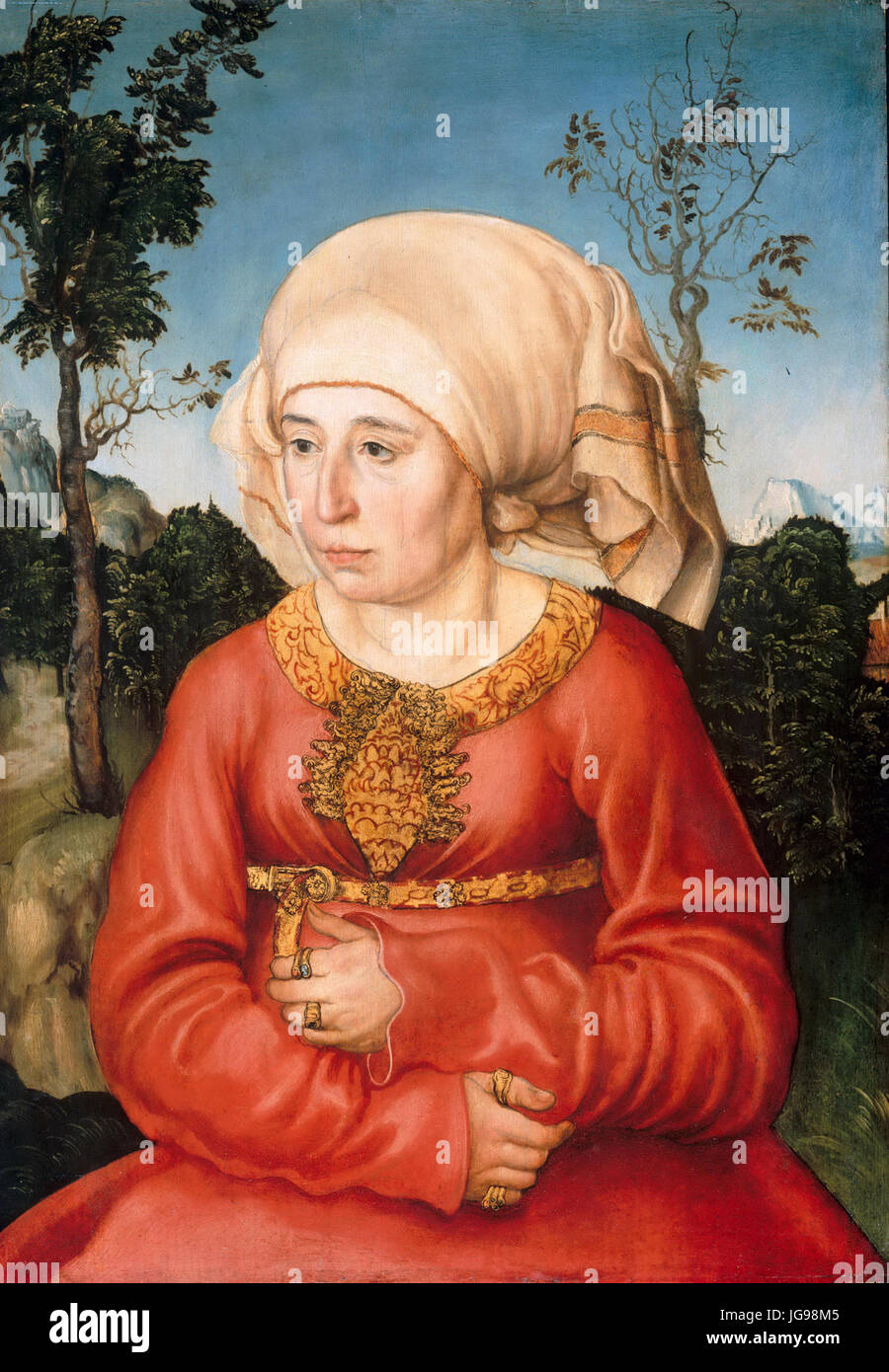 Lucas Cranach d. Ä. - Portrait von Frau Reuss - WGA05677 Stockfoto