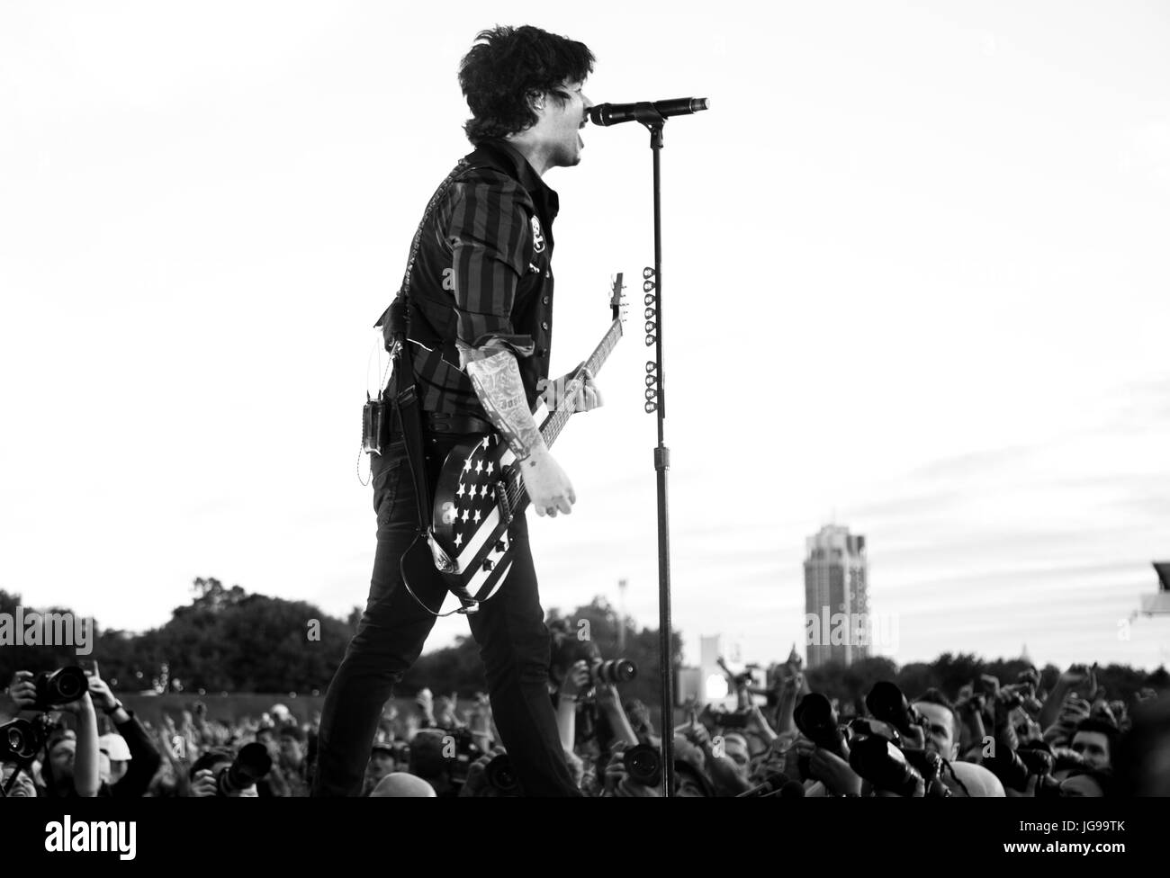 Green Day Durchführung bei Barclaycard Britische Sommerzeit im Hyde Park Stockfoto