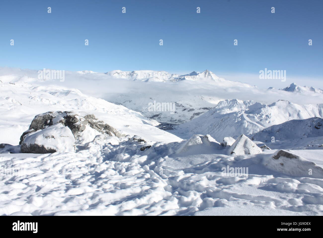 Paysage de Montagne, Tignes, Savoie, Frankreich - Berglandschaft, Tignes, Savoyen, Frankreich Stockfoto