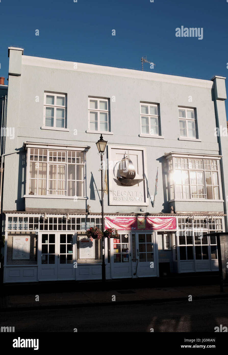 Aldeburgh Suffolk UK Juni 2017 - Regatta-Restaurant Stockfoto