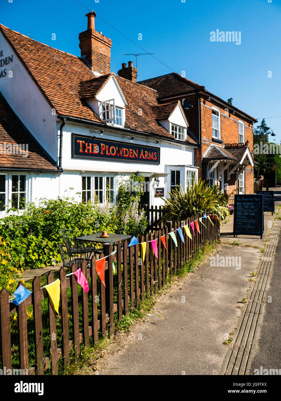 The Plowden Arms Pub, Shiplake, Henley-on-Thames, Oxfordshire, England, Großbritannien, GB. Stockfoto