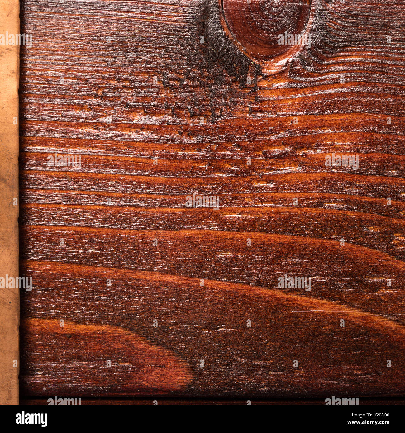 Vintage Kupfer und Holz-Hintergrund Stockfoto