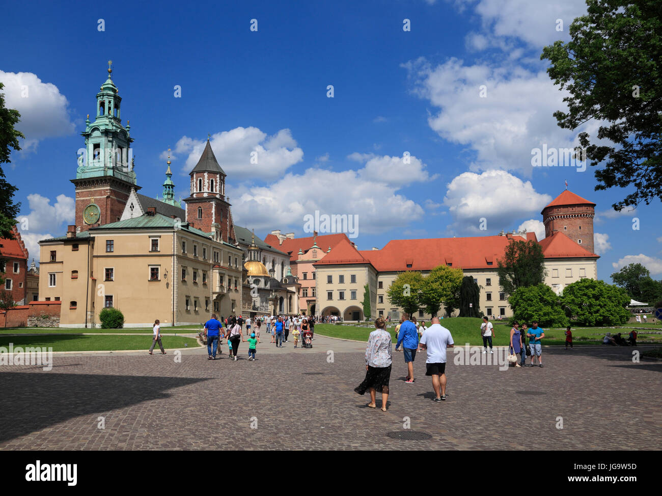Kathedrale und königliche Schloss auf dem Wawel-Hügel, Krakau, Polen, Europa Stockfoto