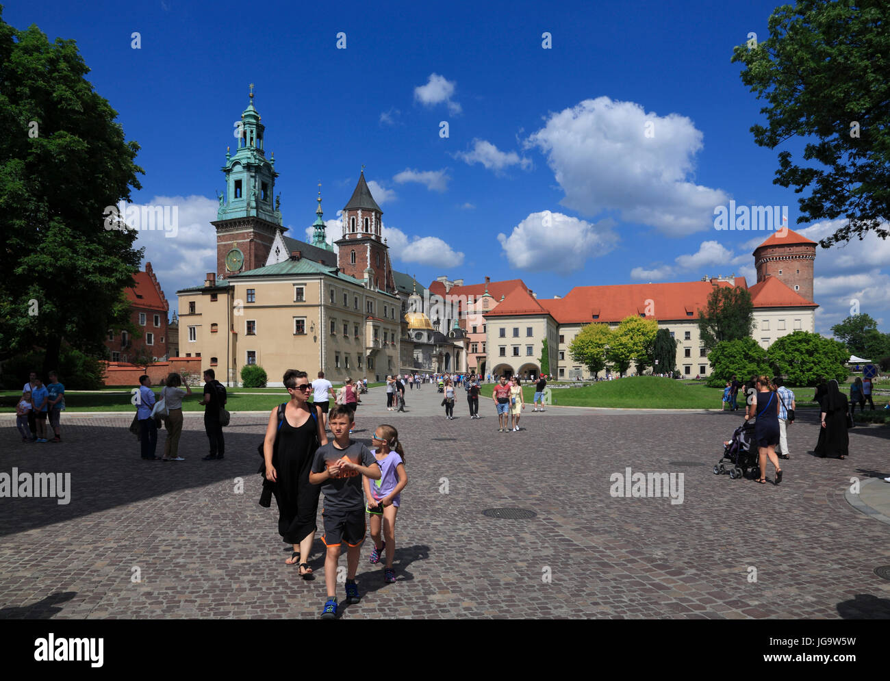 Kathedrale und königliche Schloss auf dem Wawel-Hügel, Krakau, Polen, Europa Stockfoto