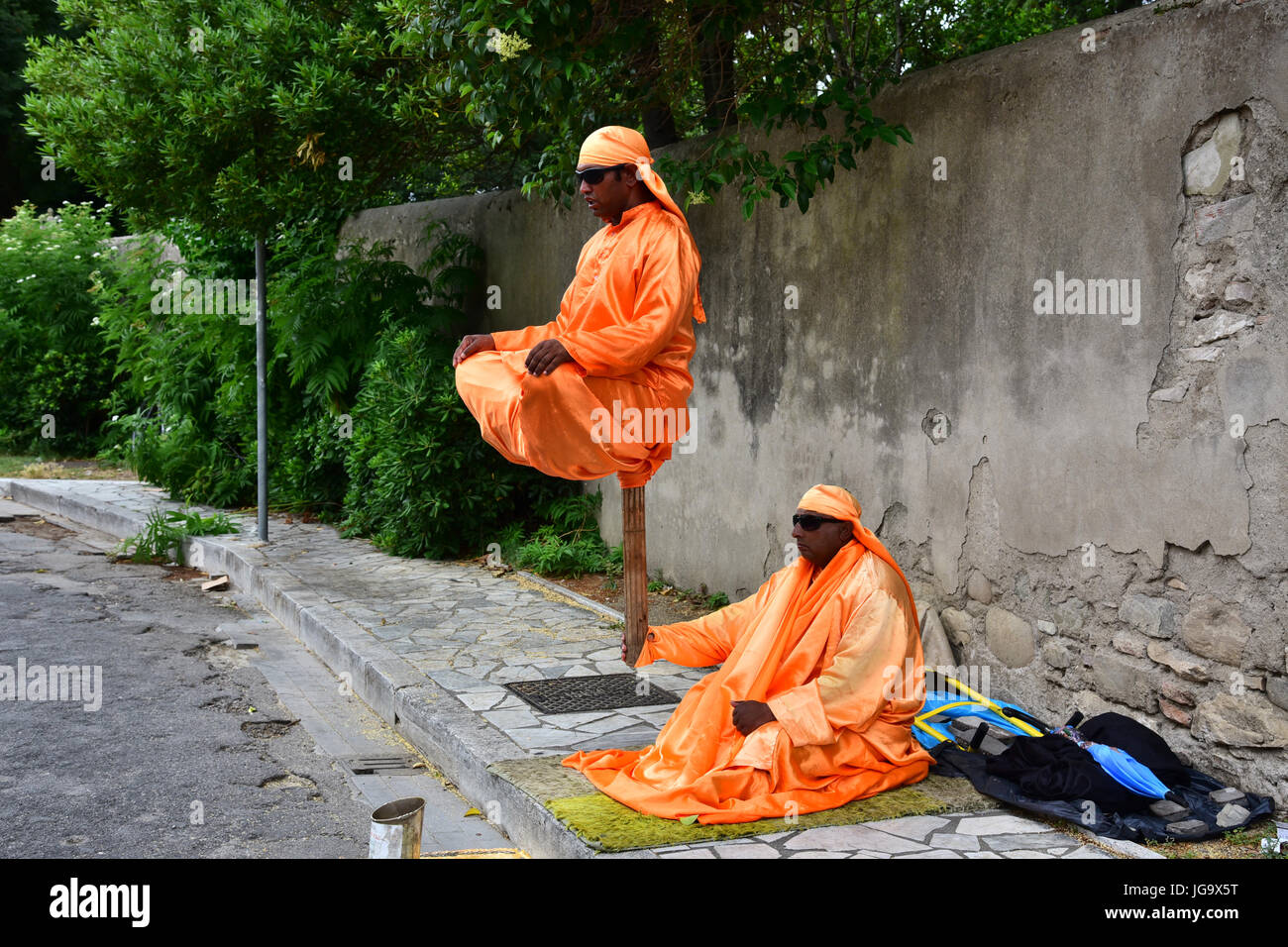 Street Magic, Turm von Pisa, Italien Stockfoto