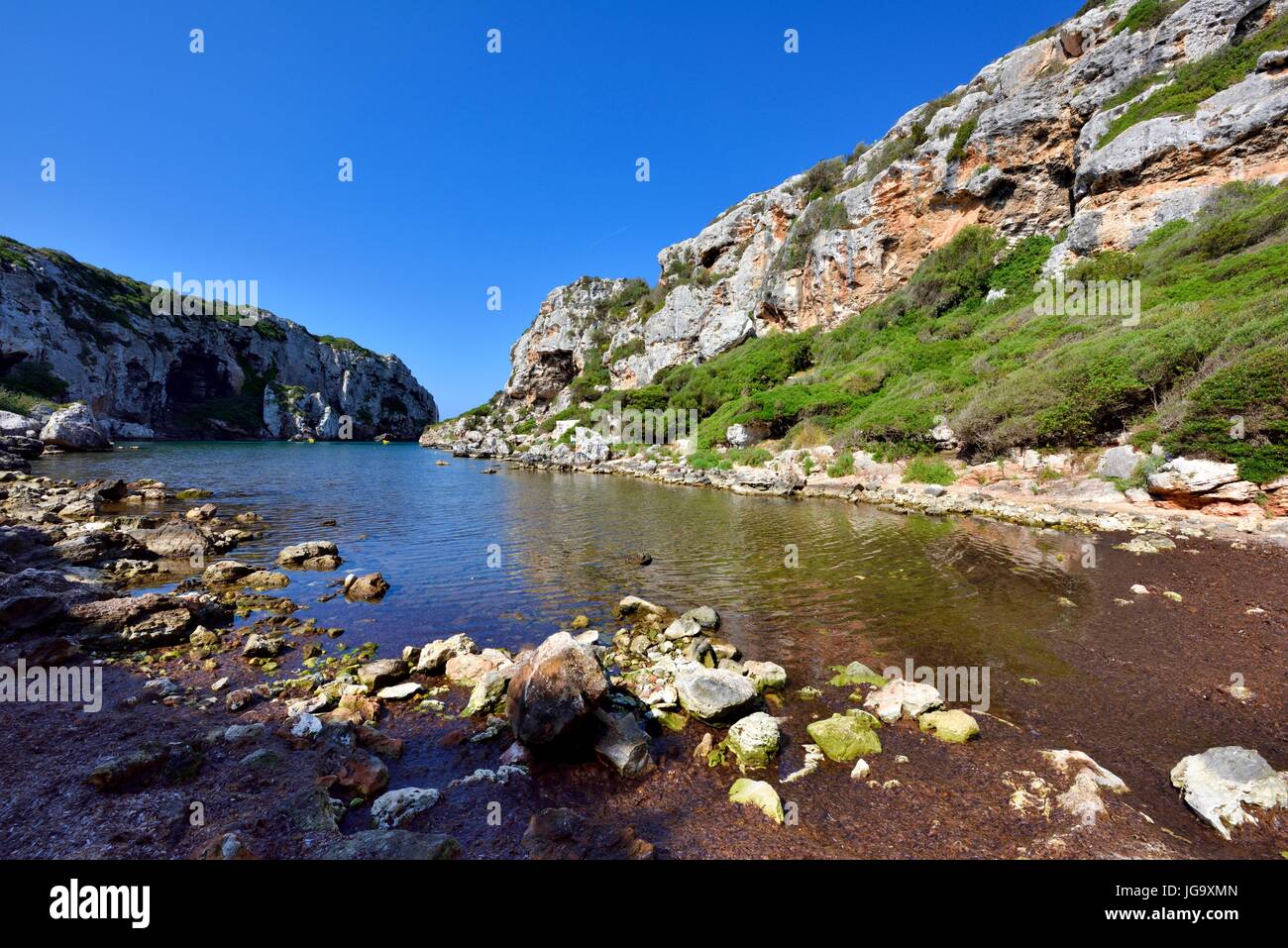 Cales Buchten Menorca Spanien Stockfoto