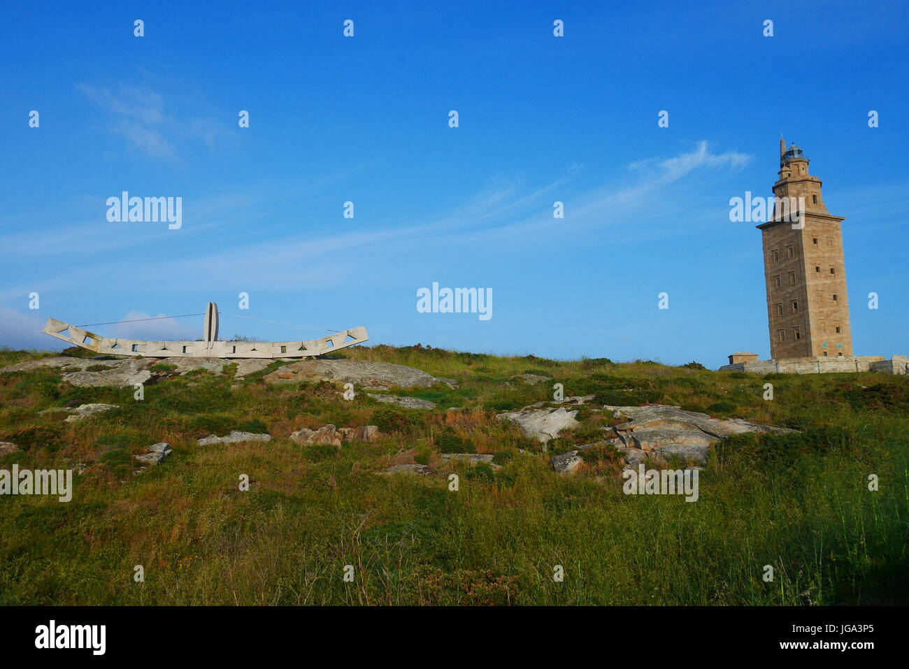 Herkules Turm in A Coruna Spanien Stockfoto