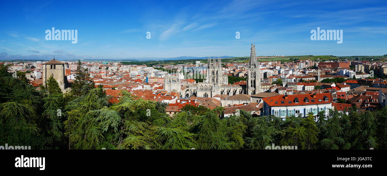 Panoramablick von Burgos Stockfoto