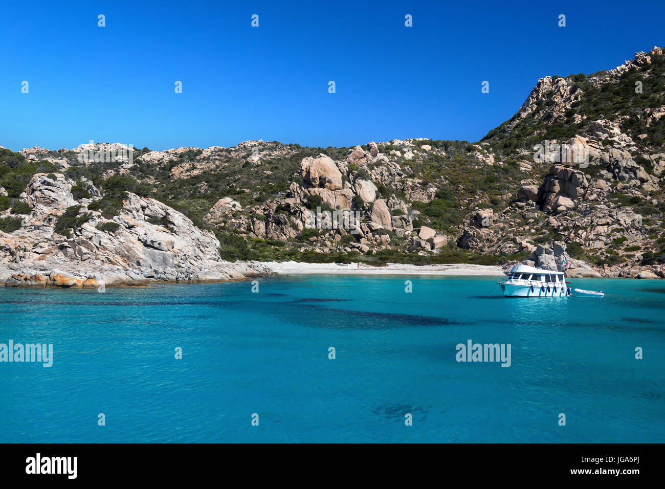 Das Maddalena-Archipel - eine Gruppe von Inseln in der Straße von Bonifacio zwischen Korsika (Frankreich) und Nord-Ost-Sardinien (Italien). Es besteht aus Stockfoto
