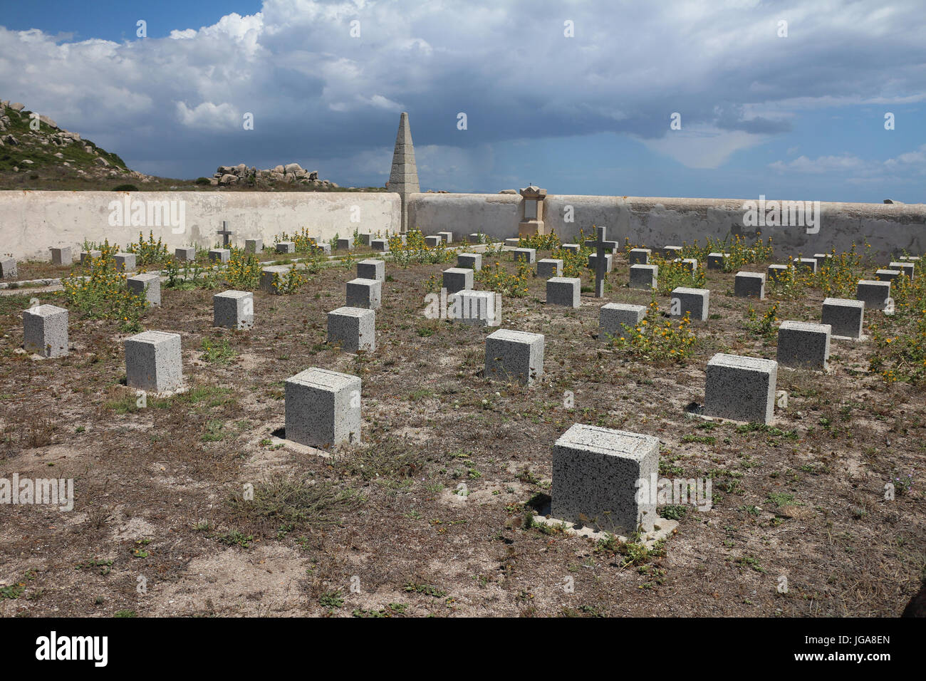 Maritime Friedhof der französischen Fregatte "La Sémillante" sank am 15. Februar 1855 während des Krieges der Krim. Stockfoto