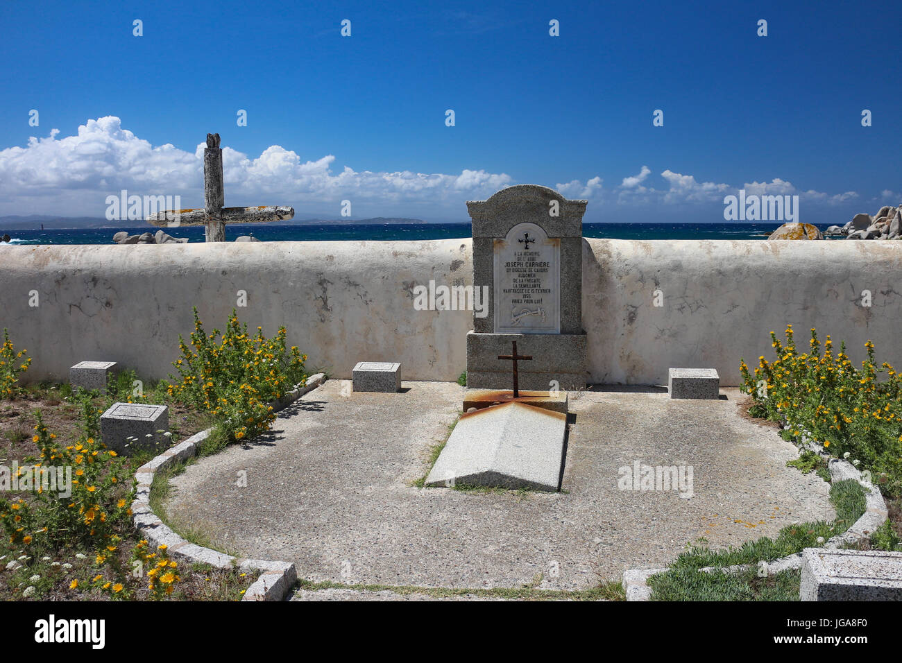 Maritime Friedhof der französischen Fregatte "La Sémillante" sank am 15. Februar 1855 während des Krieges der Krim. Stockfoto