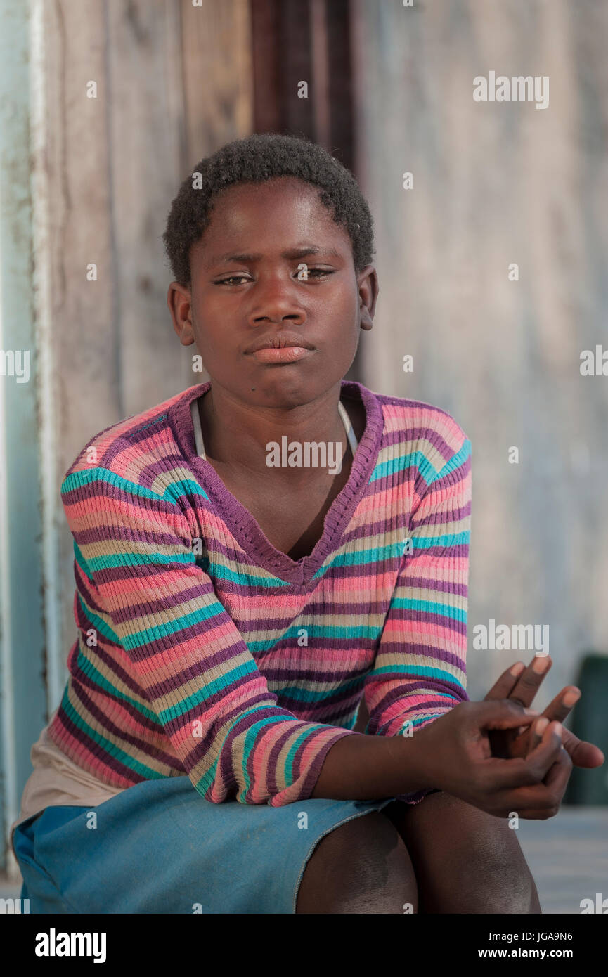 Mädchen in Maun Botswana, Südafrika Stockfoto