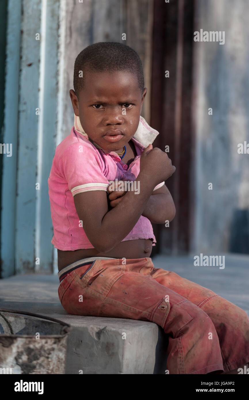 Boychild in Maun Botswana, Südafrika Stockfoto