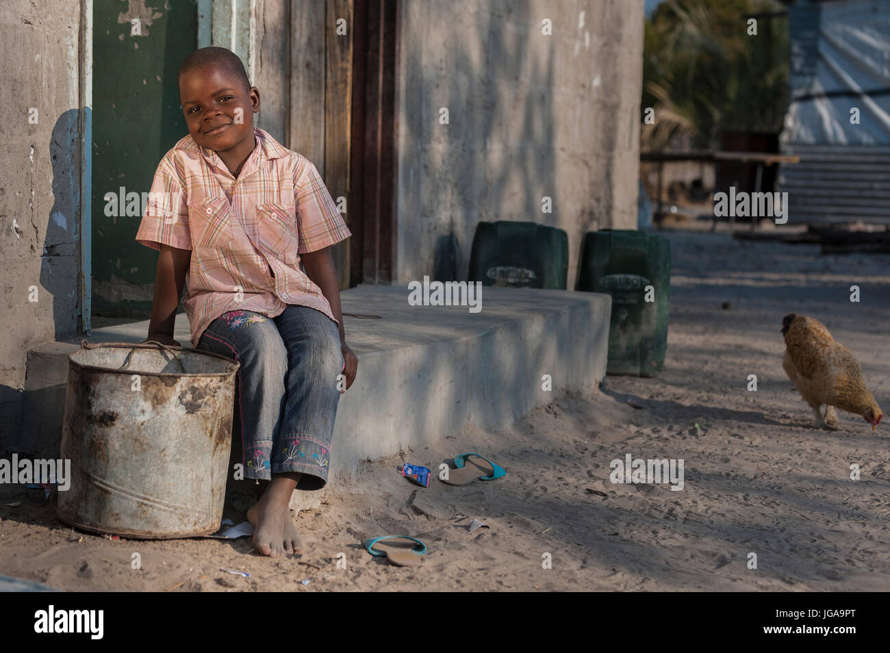 Boychild in Maun Botswana, Südafrika Stockfoto