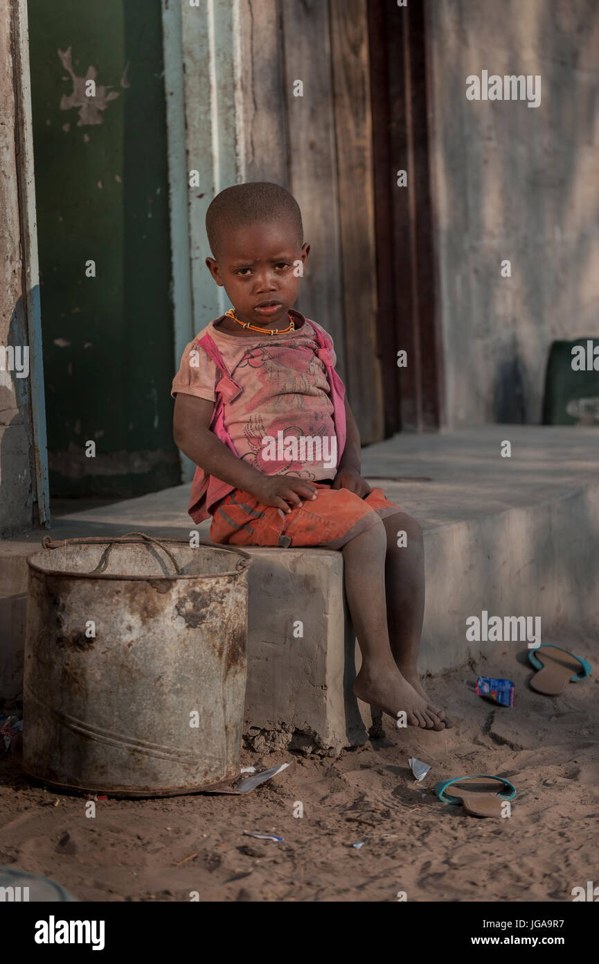 Boychild in Maun Botswana, Südafrika Stockfoto
