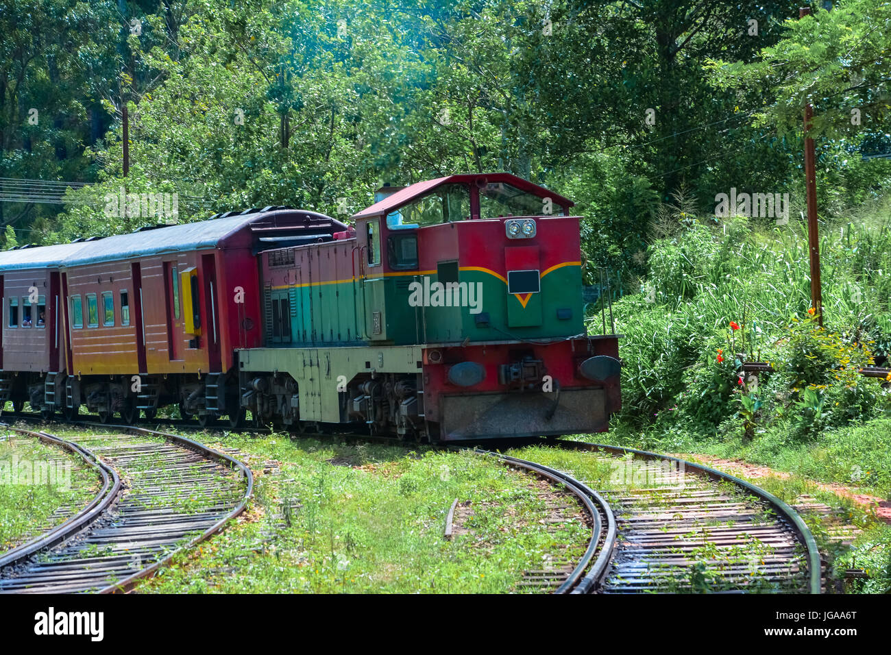 Die Hauptstrecke Eisenbahn In Sri Lanka Stockfoto