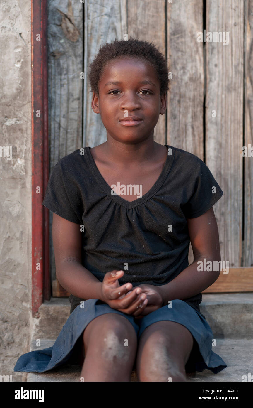 Afrikanisches kind Porträt, in Maun Botswana Stockfoto