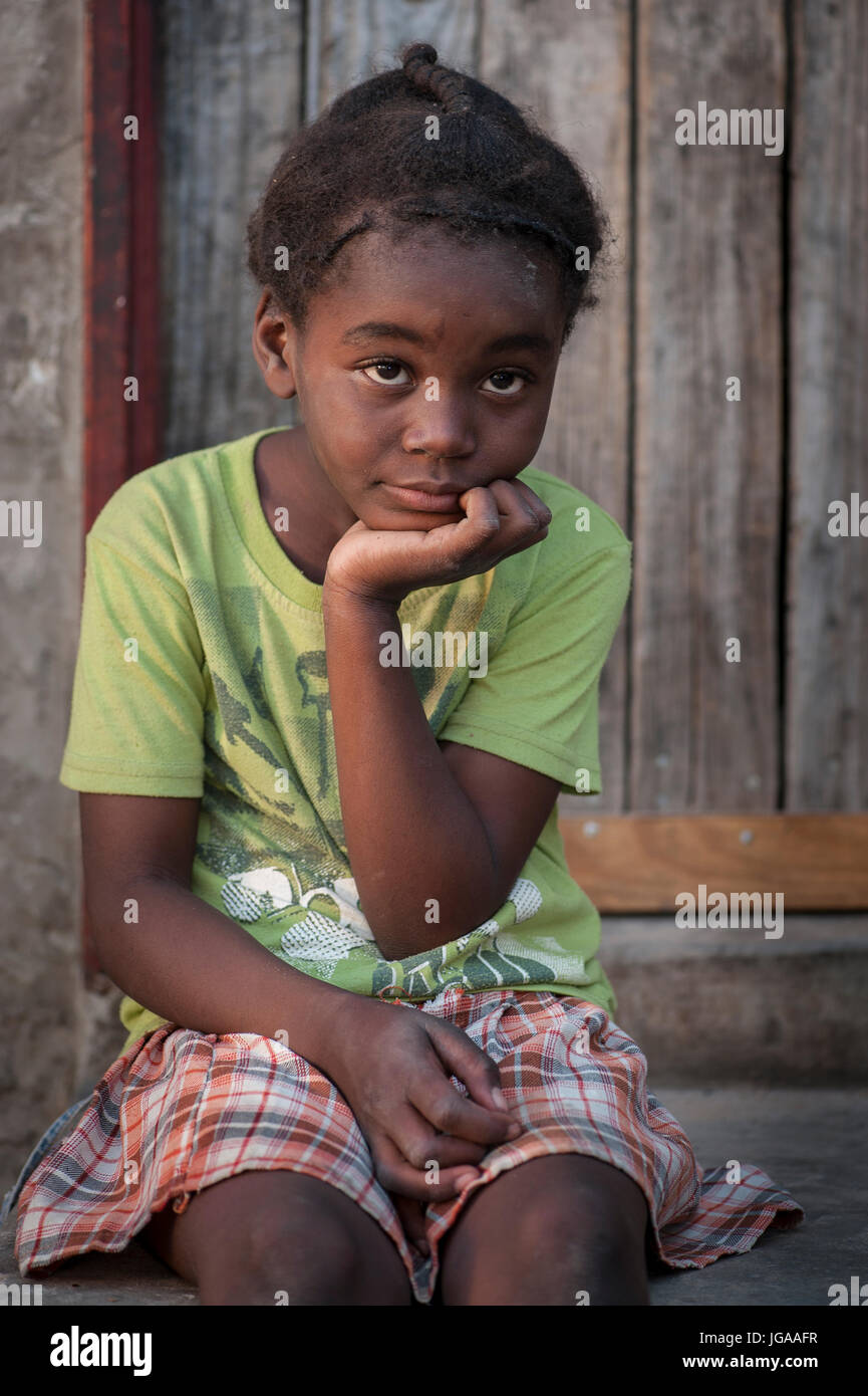 Afrikanisches kind Porträt, in Maun Botswana Stockfoto