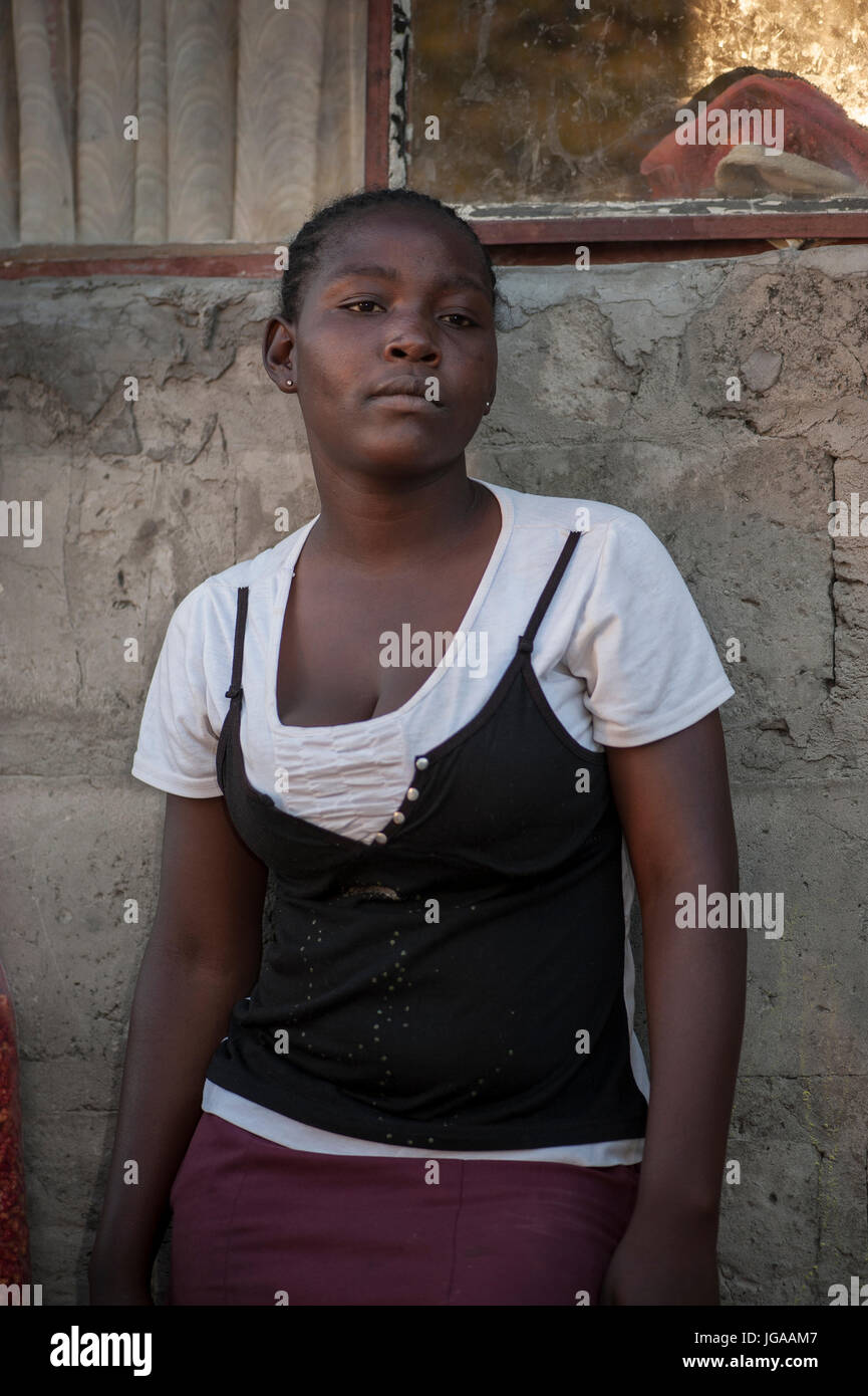 Afrikanisches kind Porträt, in Maun Botswana Stockfoto