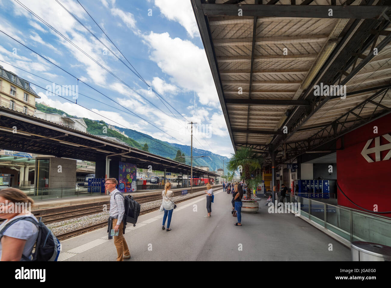 Bahnhof Montreux Stockfoto