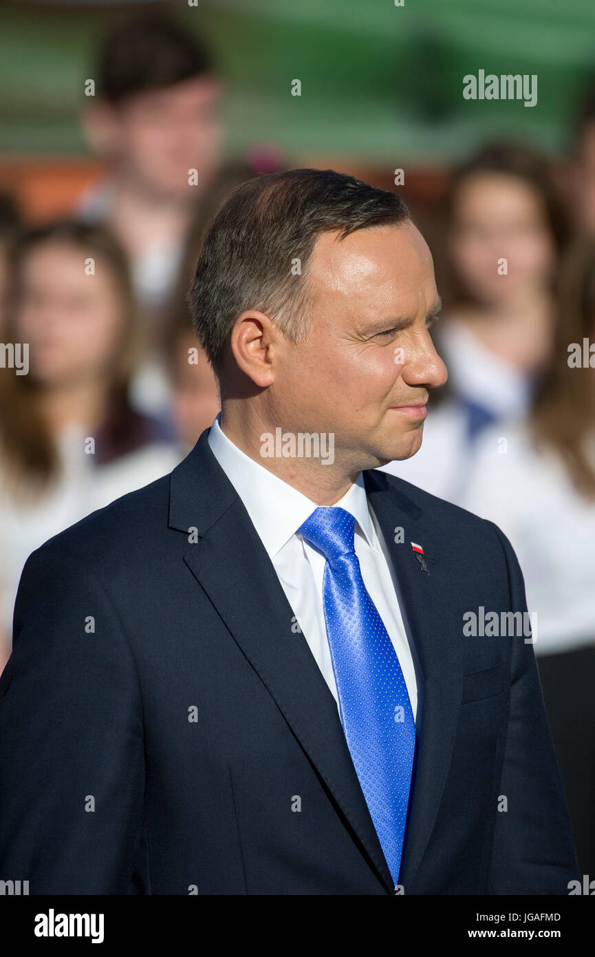Andrzej Duda Präsident Polens in Nowy Barhocker Gdanski, Polen. 21. Juni 2017 © Wojciech Strozyk / Alamy Stock Foto Stockfoto