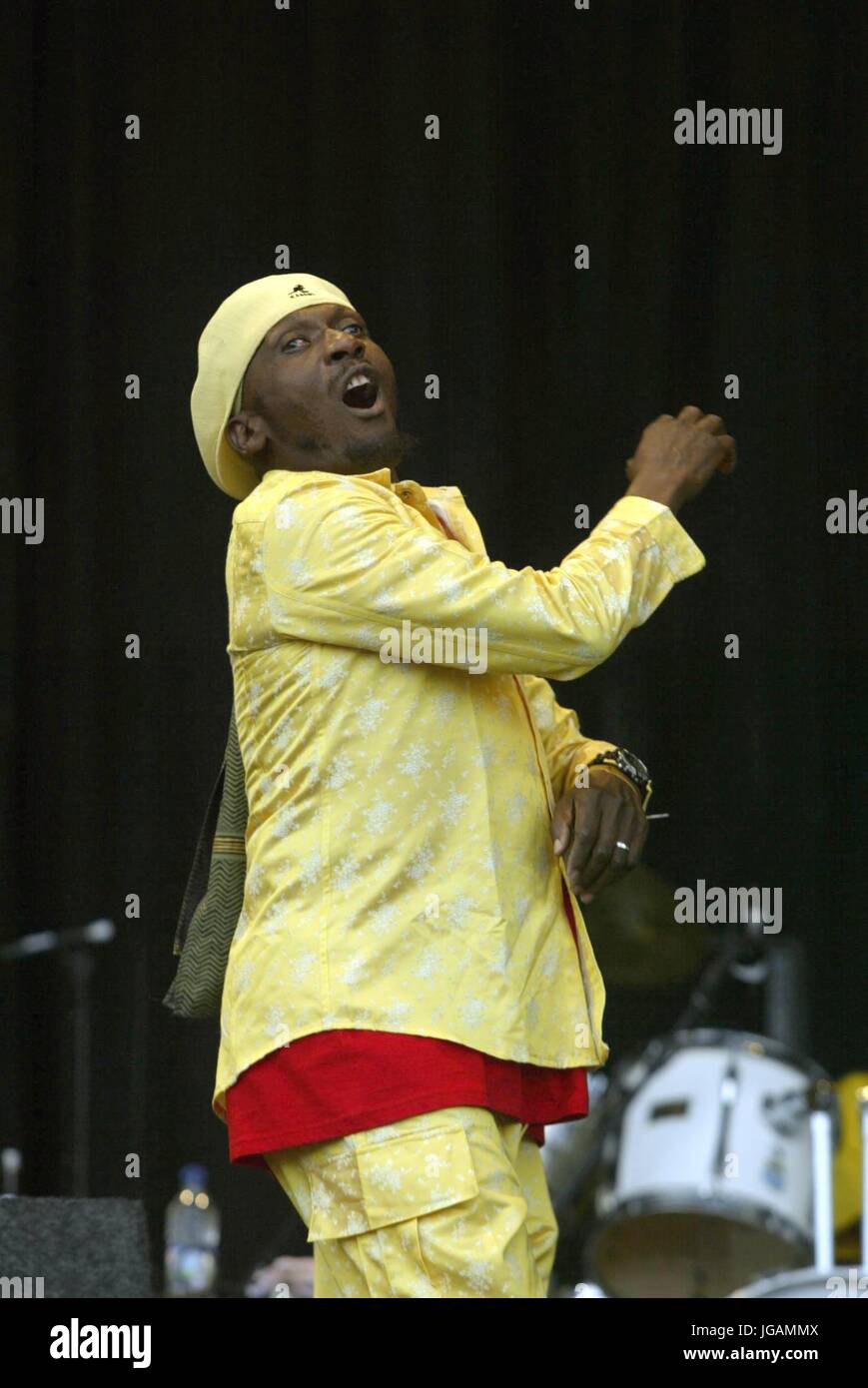 Jimmy Cliff auf dem Glastonbury Festival, Somerset, Großbritannien - 28. Juni 2003. Stockfoto