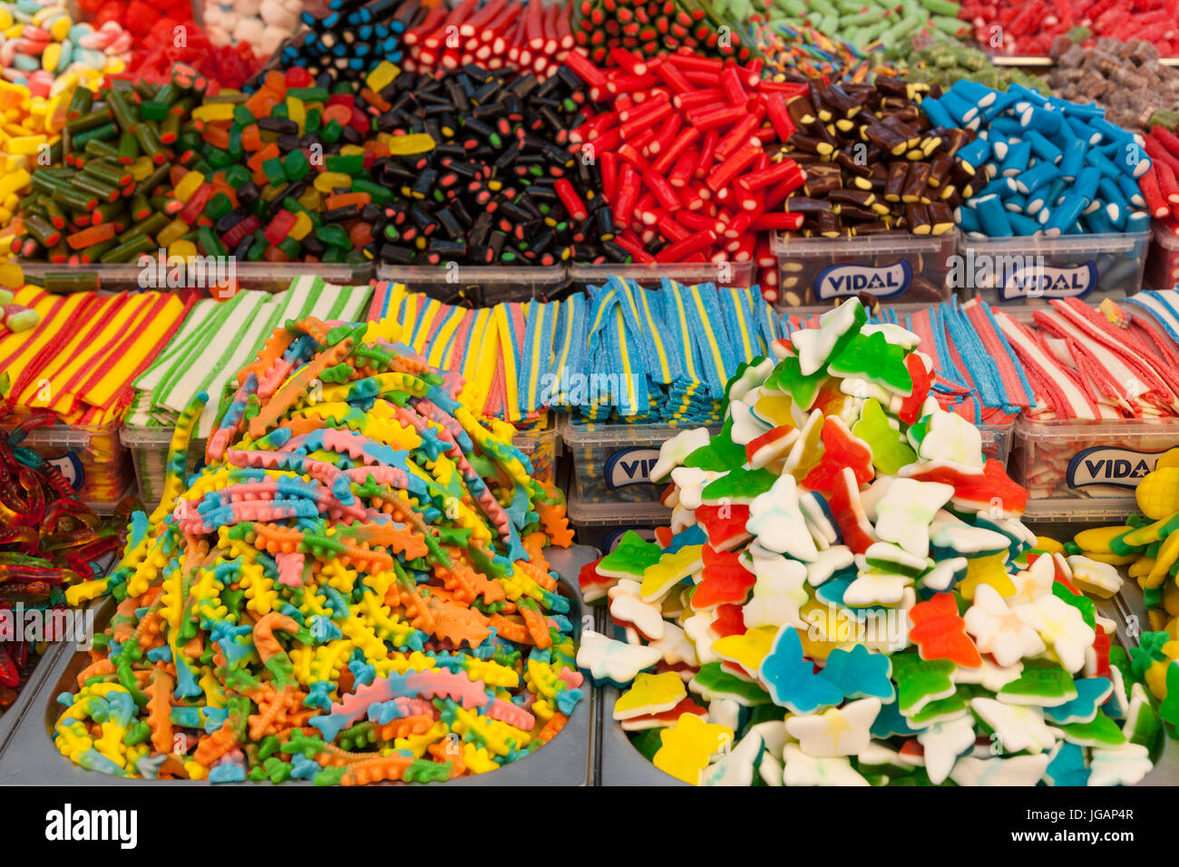 Süßigkeiten-Stall in Carmel Shuk, Tel Aviv, Israel Stockfoto