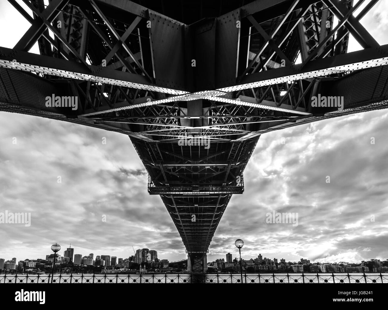 Sydney Harbour Bridge schwarz / weiß Stockfoto