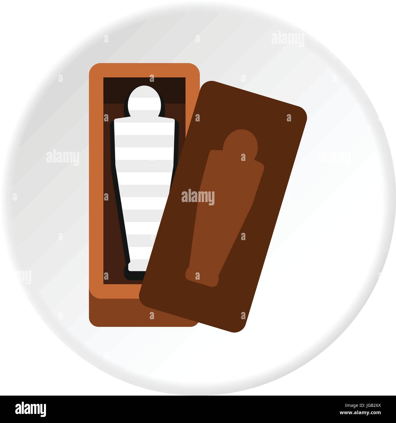 Sarkophag von einer ägyptischen Mumie Symbol Kreis Stock Vektor