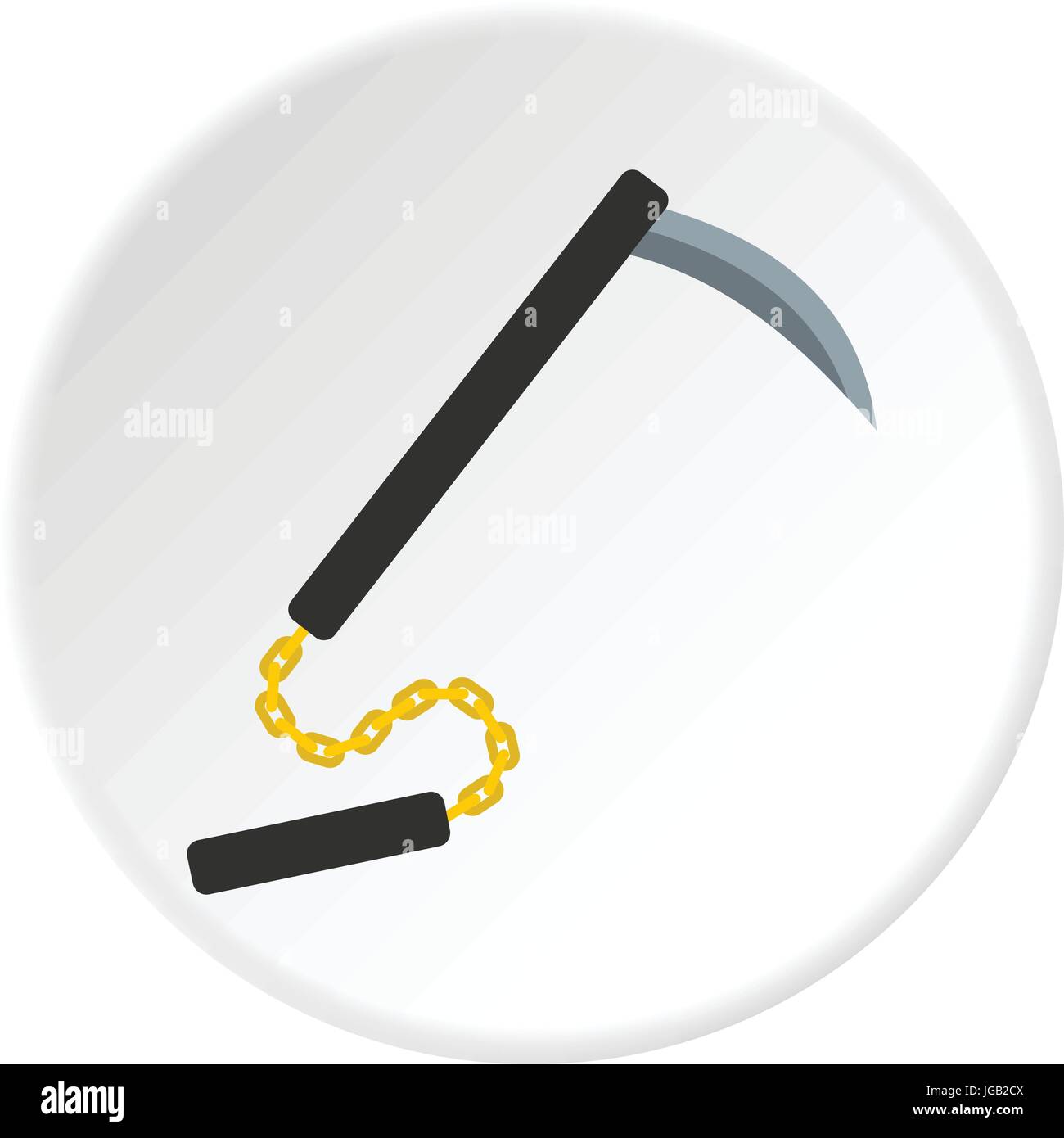 Kusarigama, japanische Waffe Symbol Kreis Stock Vektor