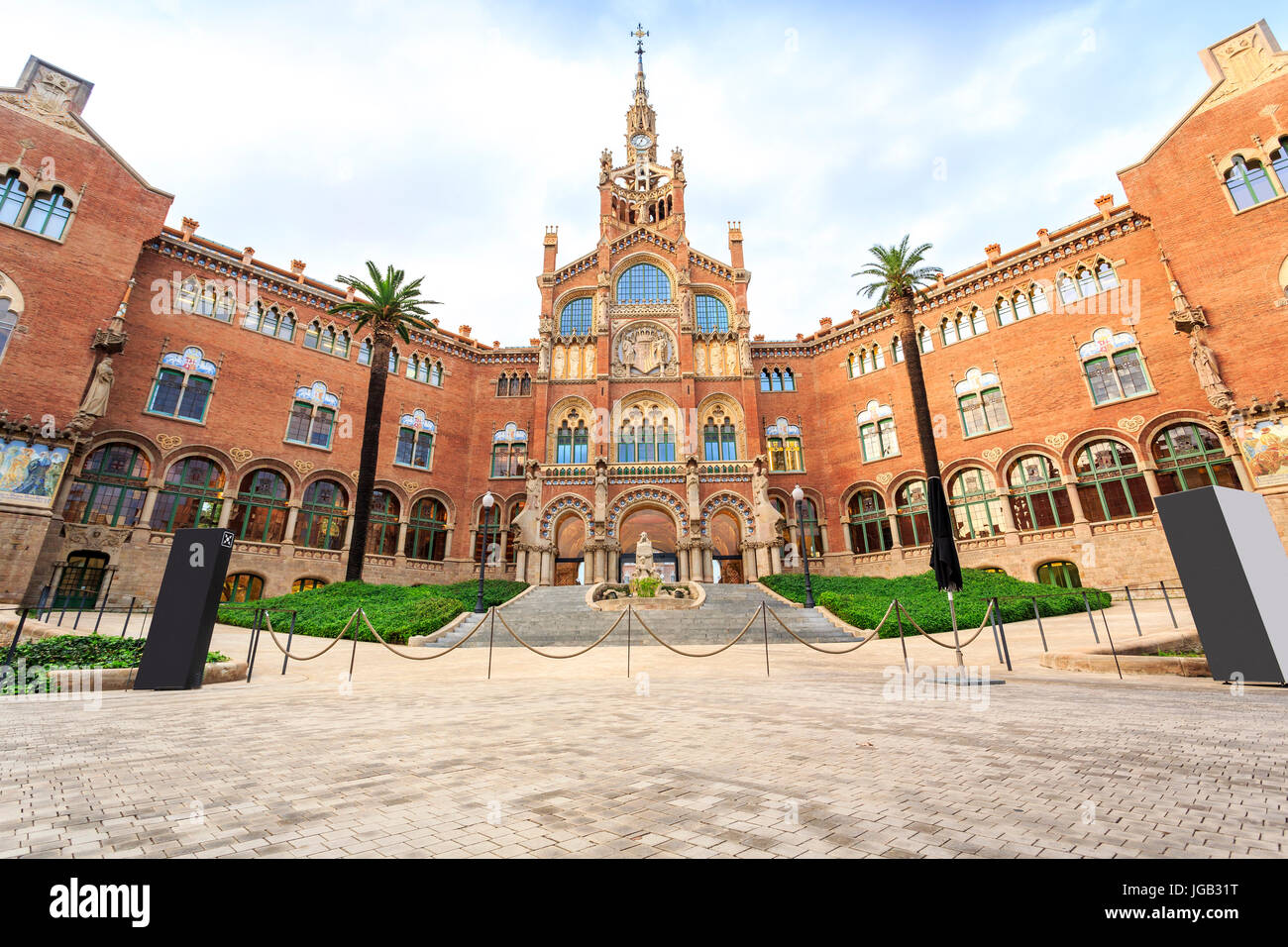 Hospital De La Santa Creu ich Sant Pau, Barcelona, Spanien Stockfoto