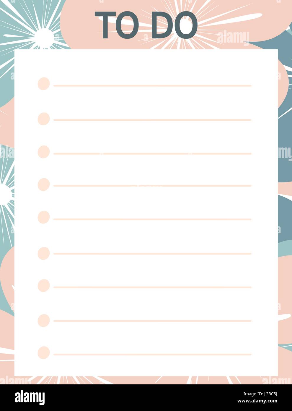 To Do List Rosa niedliche rosa blau Vektor druckbare to do-Liste mit Blumen Stock ...