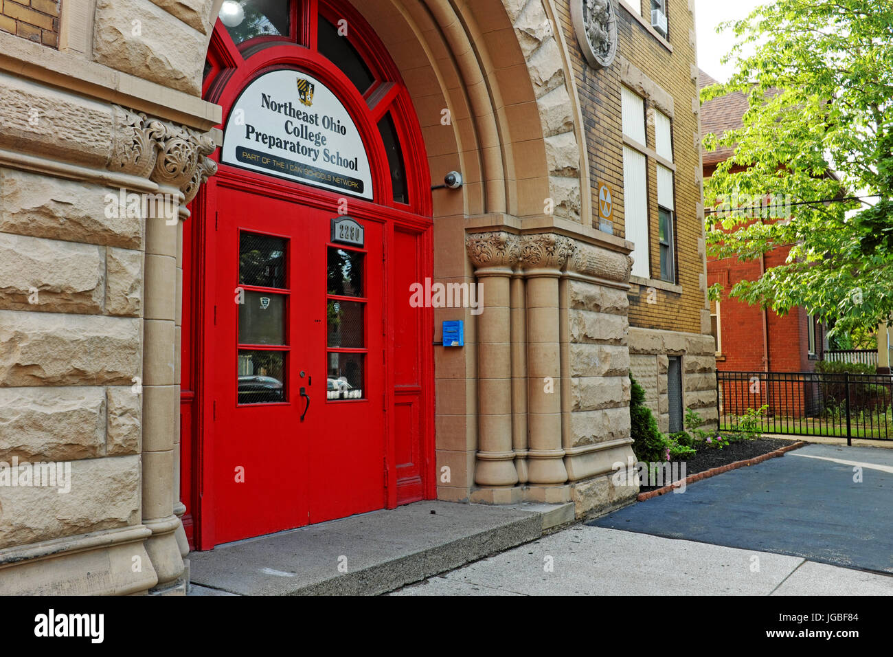 Charta die öffentlichen Northeast Ohio College Prepatory School im Stadtteil Tremont von Cleveland, Ohio, dient mehr als 400 Schüler in den Klassen k-12. Stockfoto