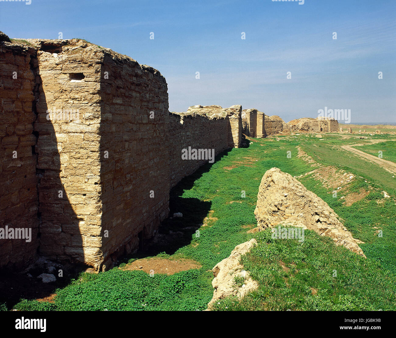 Syrien. Dura Europos. Wänden. Die Ruinen. Foto vor dem Bürgerkrieg. Stockfoto