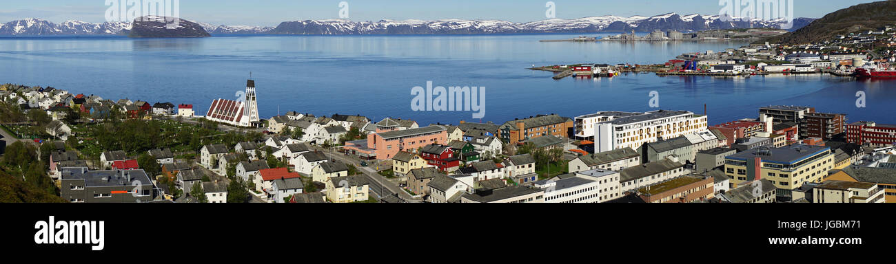 Panorama-Blick über die Stadt Hammerfest, Nord-Norwegen Stockfoto