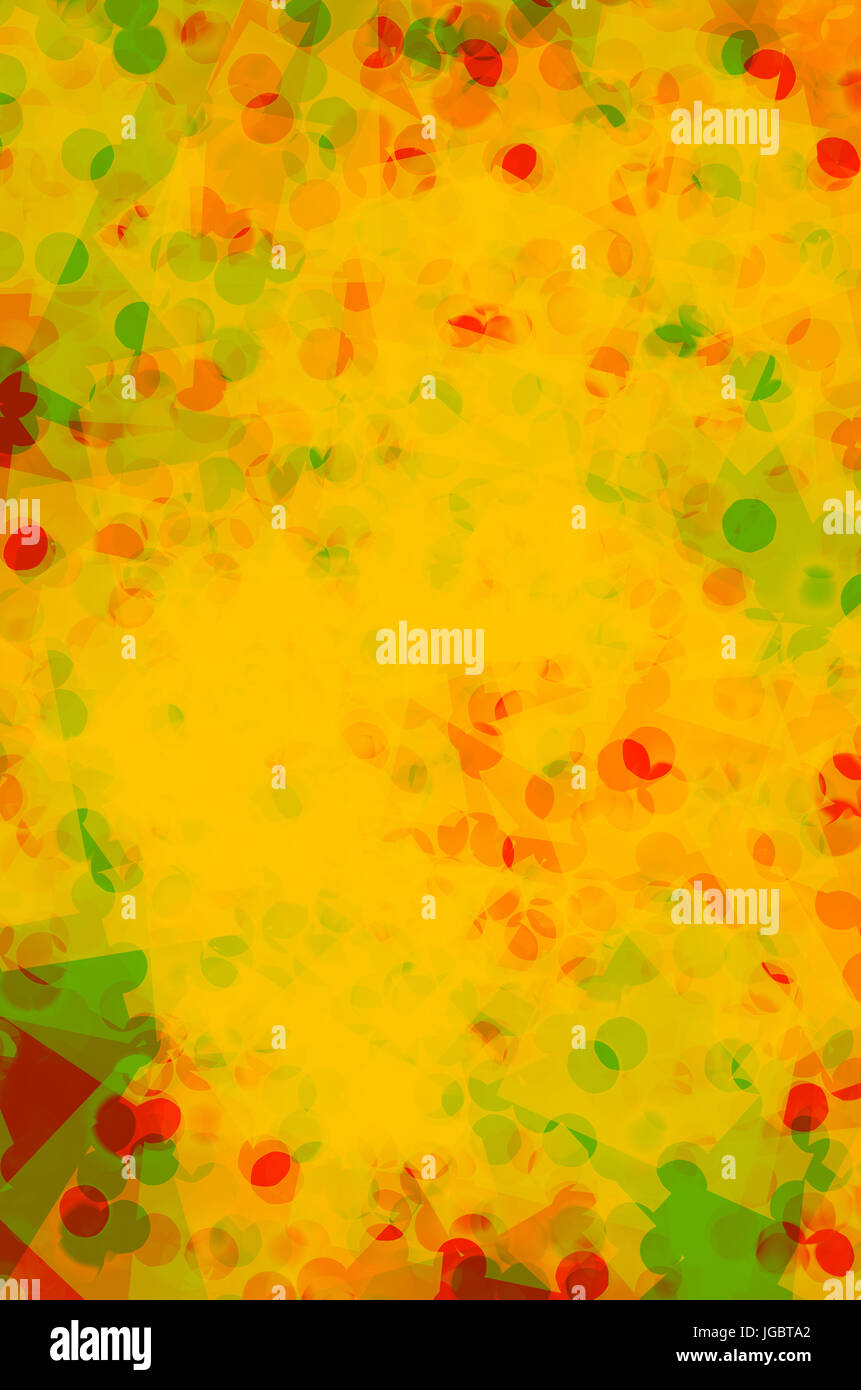 Digital gemalt, leuchtend gelben Frühling abstrakt in leuchtendem Gelb mit einem Hauch von Grün und rot, ein Gefühl von den fröhlichen Farben des Frühlings ein Stockfoto