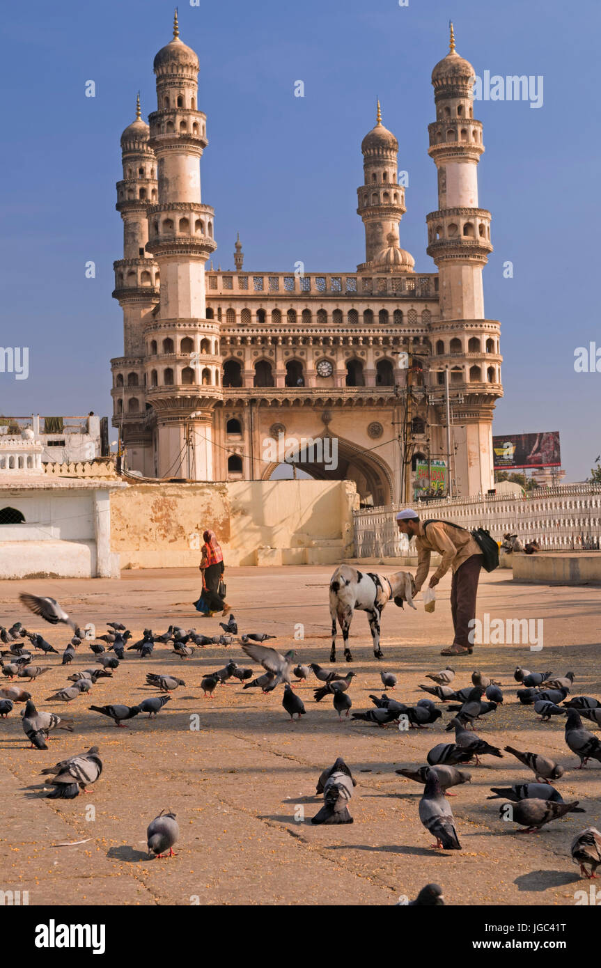 Charminar Hyderabad Telangana Andhra Pradesh, Indien Stockfoto