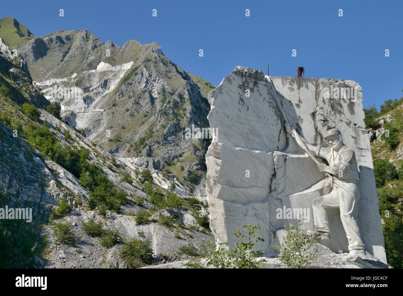 Marmor Höhle Blick in Carrara, Italien Stockfoto