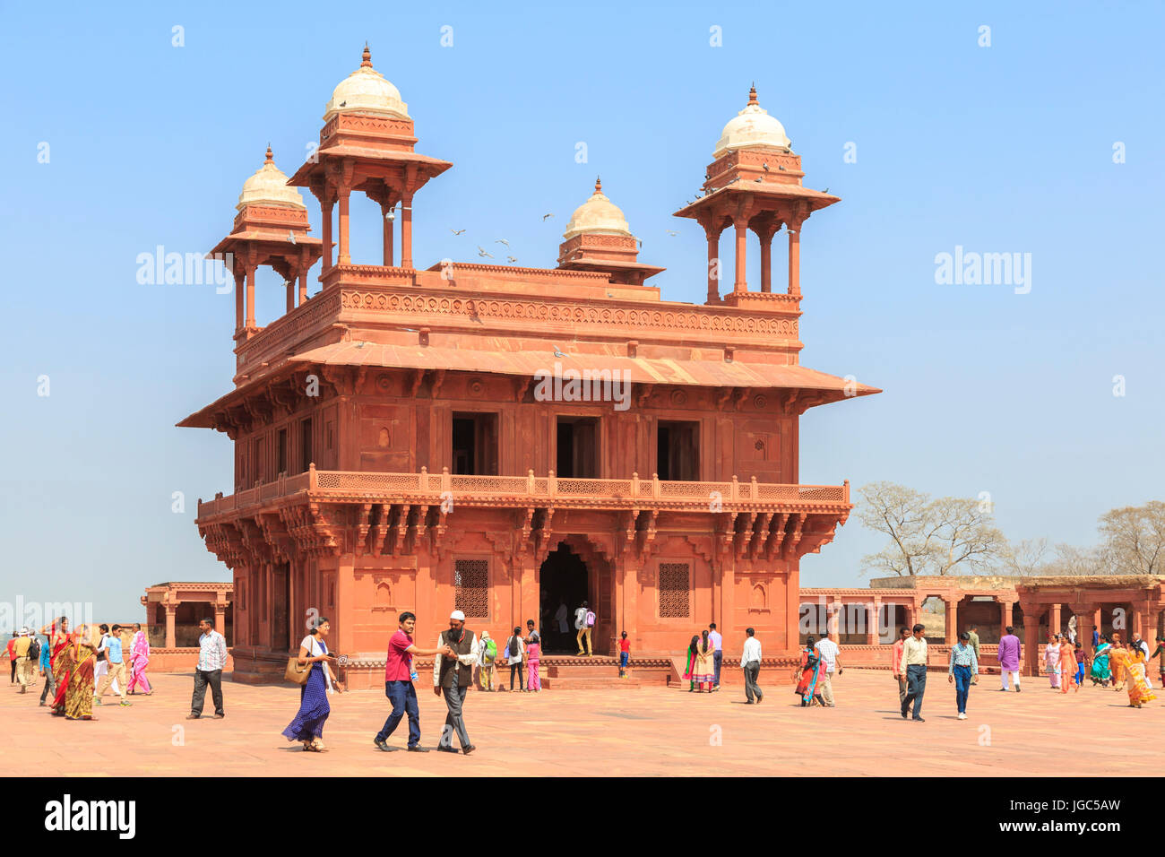 Audienzhalle Diwan-i-Khas, Königspalast, Fatehpur Sikri, Indien Stockfoto