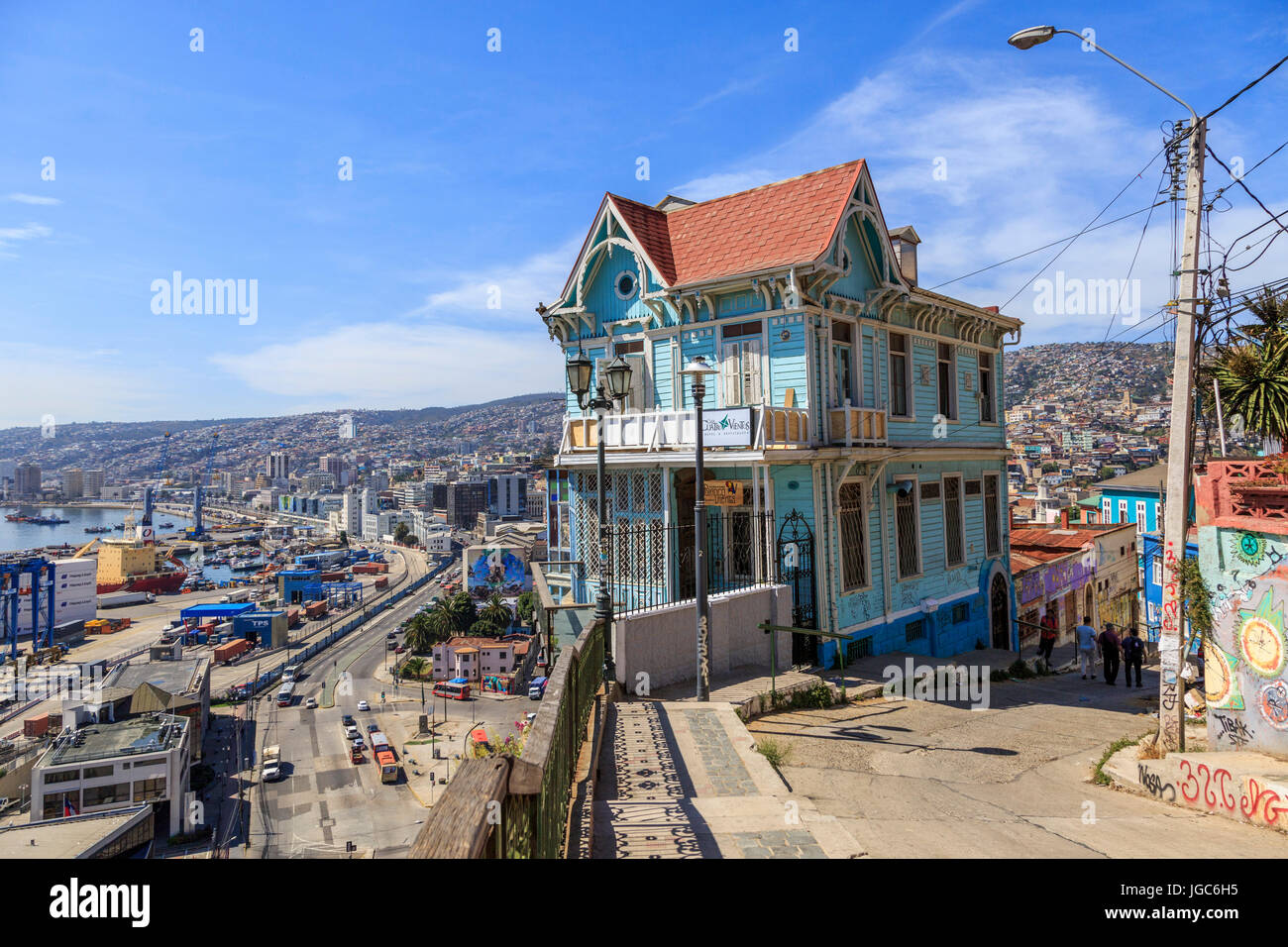 Calfulafquen Restaurant in Valparaiso, Chile, Südamerika Stockfoto
