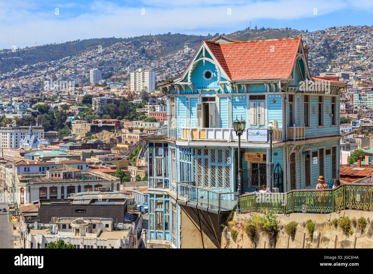 Calfulafquen Restaurant in Valparaiso, Chile, Südamerika Stockfoto