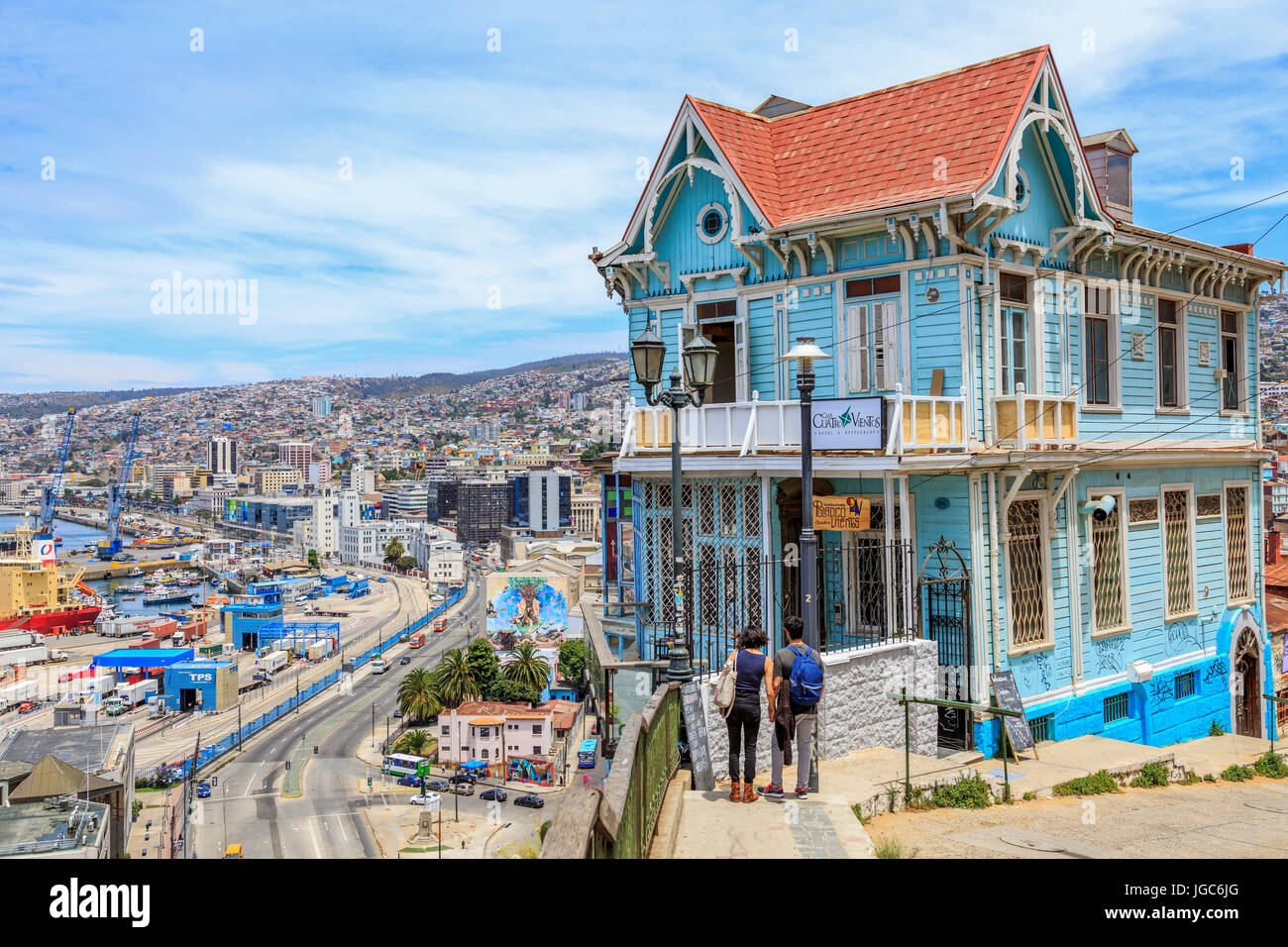 Calfulafquen Restaurant in Valparaiso, Chile, Südamerika Stockfoto
