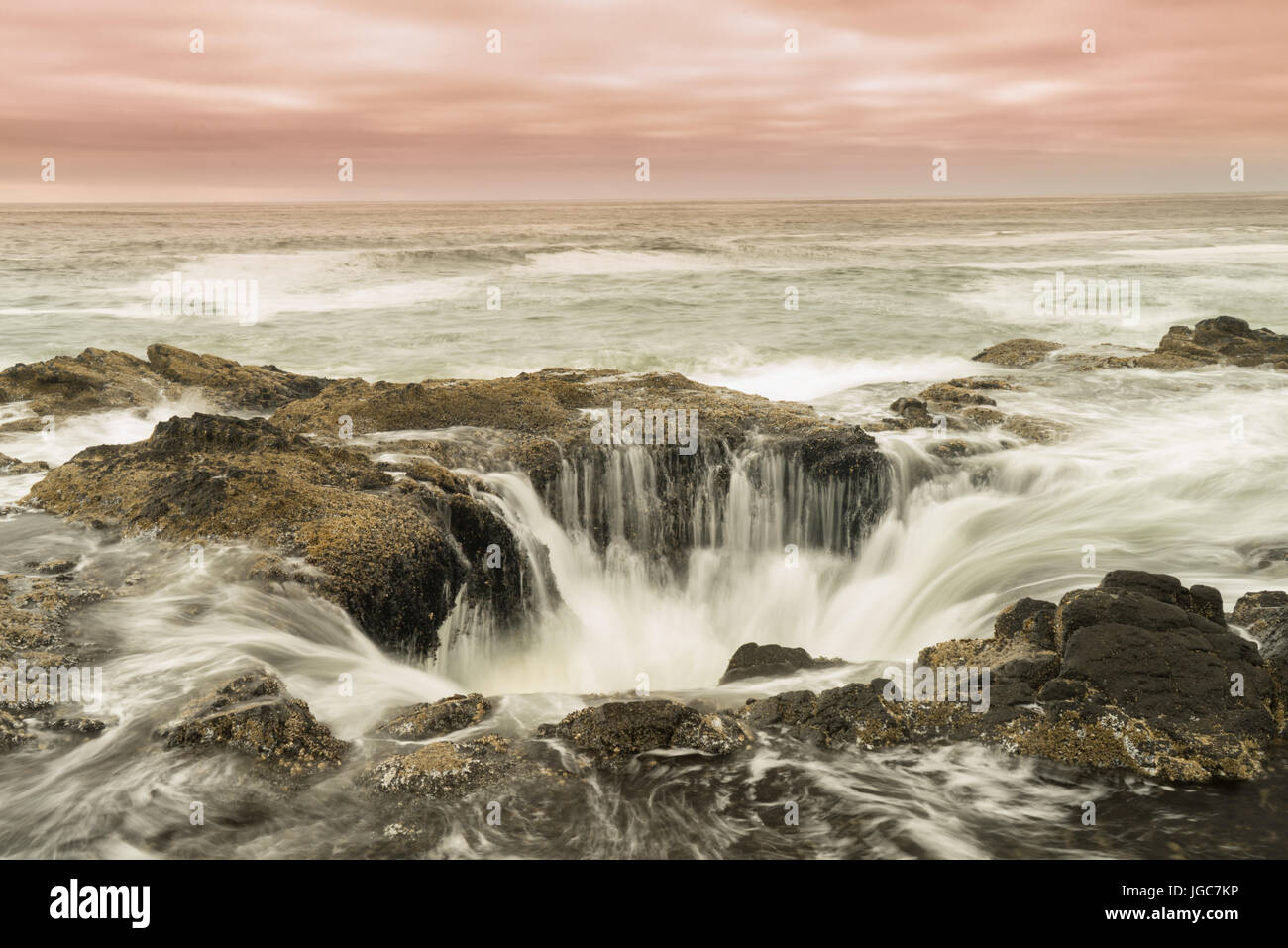 Thor auf Cape Perpetua entlang der Küste von Oregon. Stockfoto