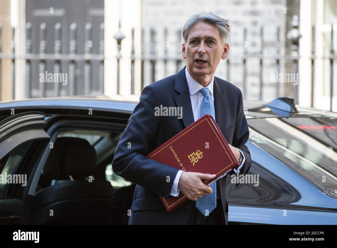 London, UK. 5. Juli 2017. Kanzler des Finanzministeriums Philip Hammond kommt in 10 Downing Street folgende Fragen des Premierministers im Parlament. Bildnachweis: Mark Kerrison/Alamy Live-Nachrichten Stockfoto