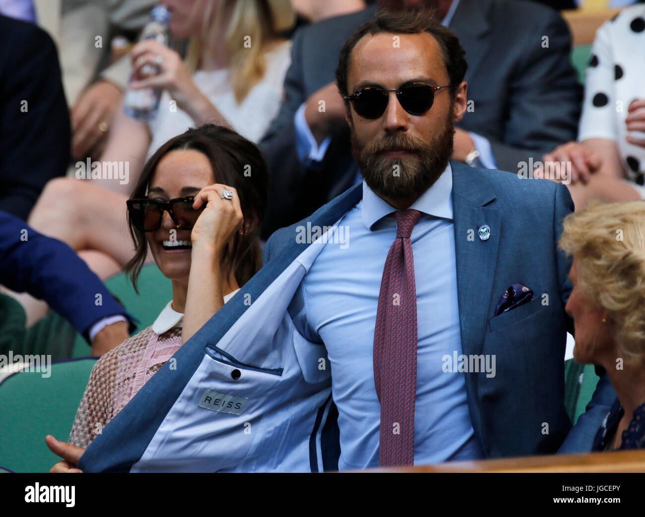 PIPPA MIDDLETON, Ehemann James Matthews, der Wimbledon Championships 2017, die Wimbledon Championships 2017, 2017 Stockfoto