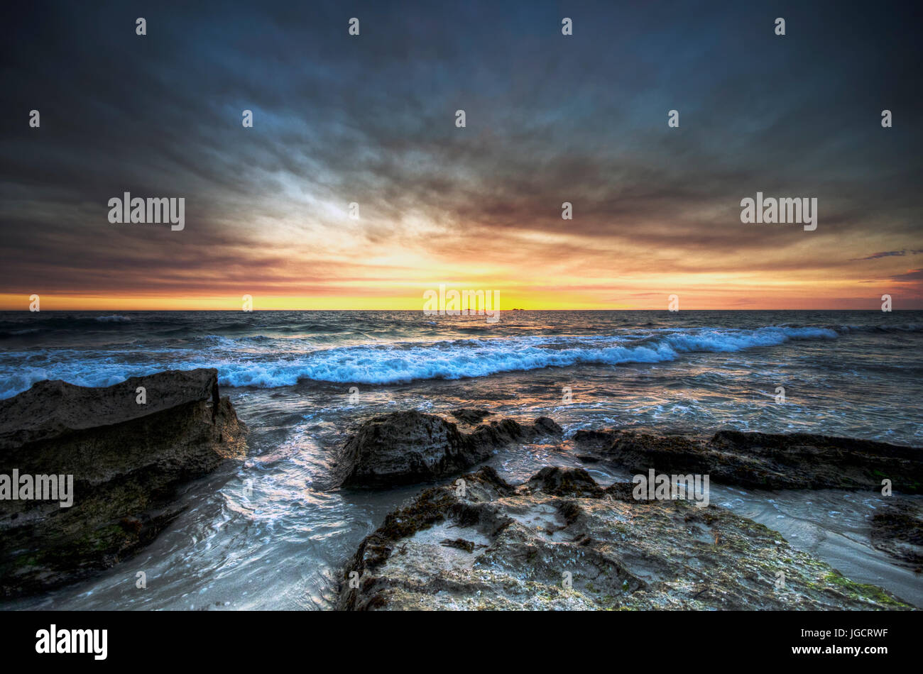 Sonnenuntergang Küste, Perth, Western Australia, Australien Stockfoto
